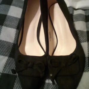 S&H Black Suede Heels
